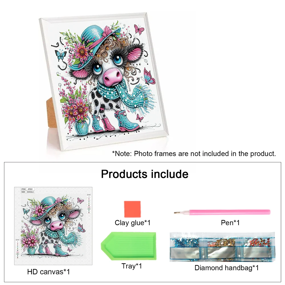 Diamond Painting - Partial Special Shaped Drill - Cow(Canvas|30*30cm)