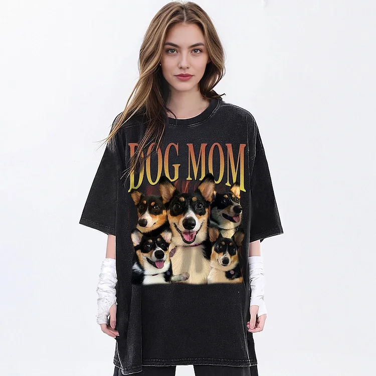 Custom Dog Mom Bootleg Retro 90's Tee Sweatshirt Hoodie