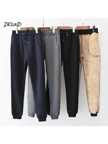 pornhint Pornhint Women's Velvet Pants 2023 Fashion Autumn Winter Warm Women's Trousers Casual Lamb Fur Harem Pants High Waist Sweatpants