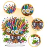 (US Local)Flower Double Sided Effect Table Top Diamond Painting Desktop Ornaments Kit (Pencil)