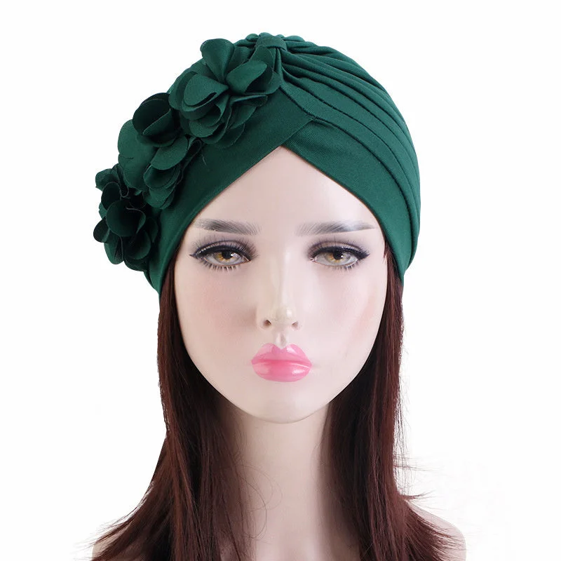 Women's Solid Color Wedding Flower Boho Baotou  Hat