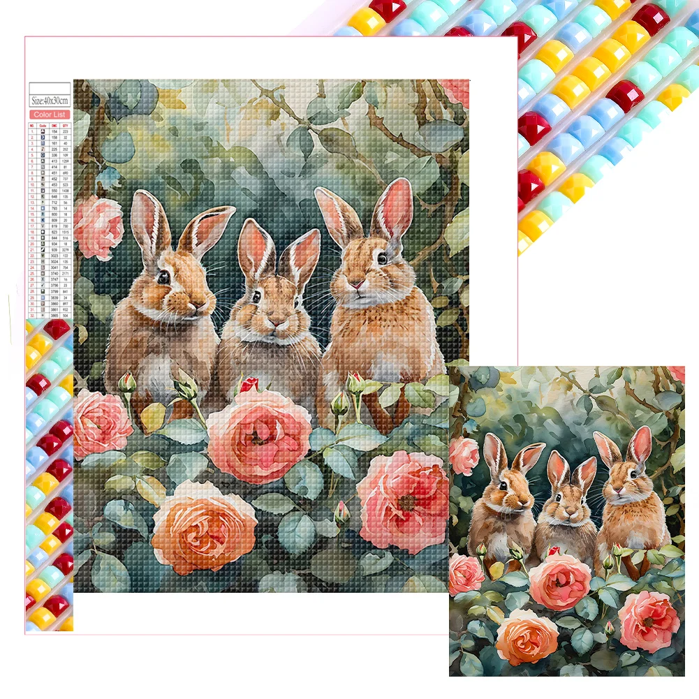 Full Square Diamond Painting - Rabbit(Canvas|30*40cm)