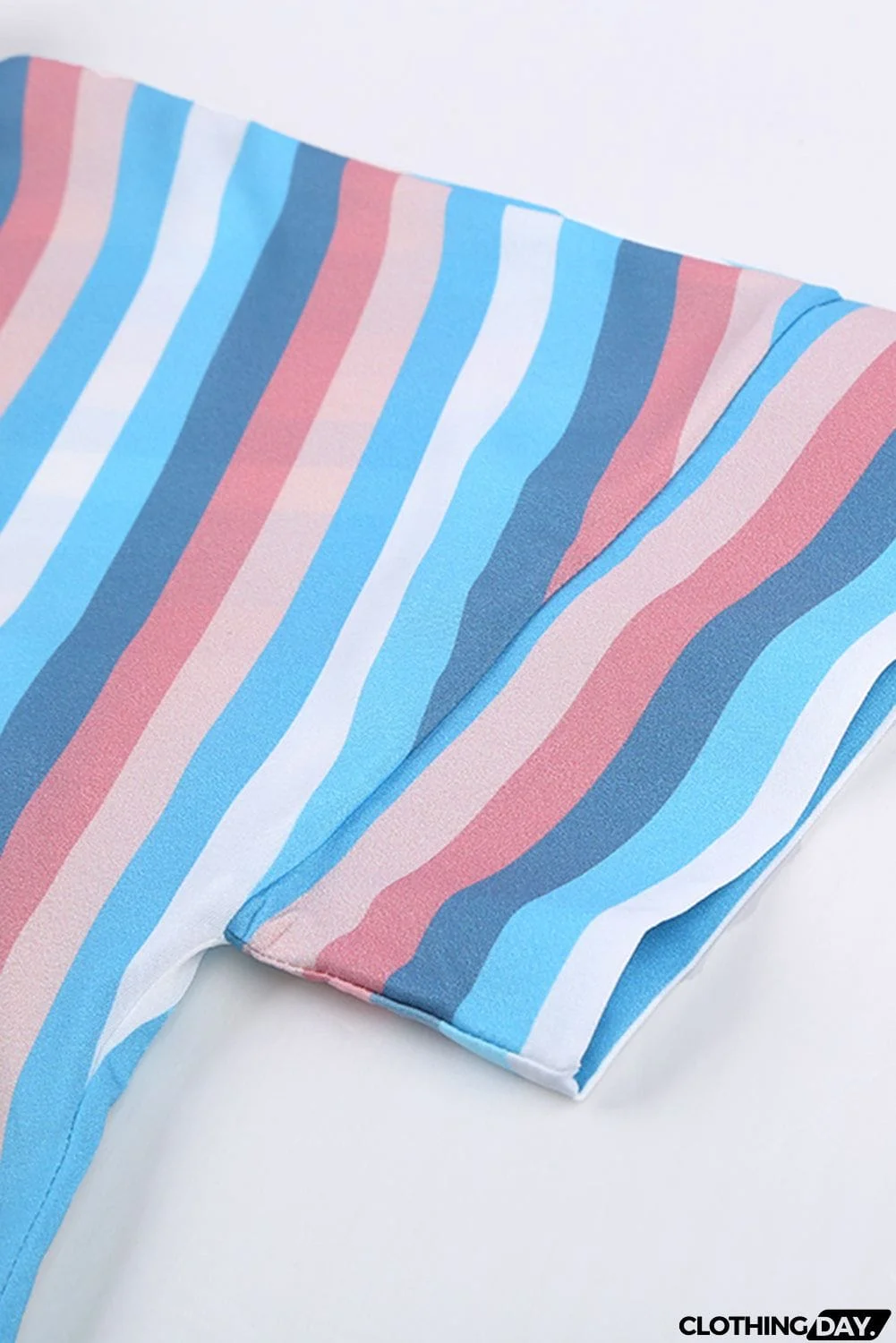 Sky Blue Striped Gingham Play Button Down Shirt