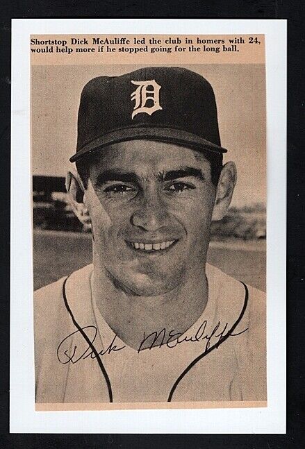 1965 DICK McAULIFFE-DETROIT TIGERS AUTOGRAPHED 4X6 MAGAZINE Photo Poster painting-d.2016