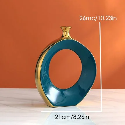 Creativity Ceramics Golden Cutout Vase Home Desktop Decoration Handicrafts Flower Arrangement Hydroponics Modern Flower Vase