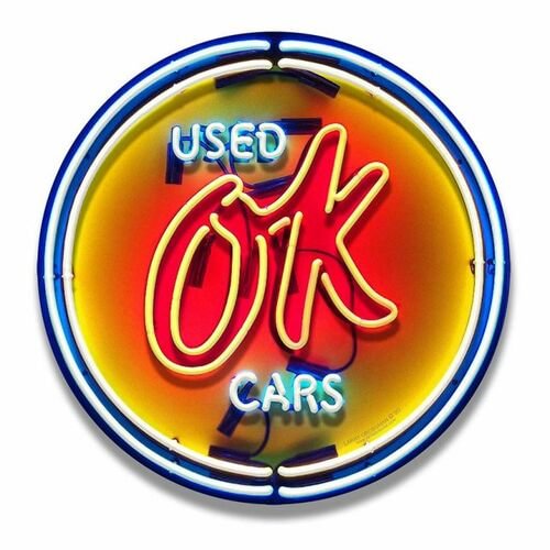 Used OK Cars- Round Shape Tin Signs/Wooden Signs - 30*30CM