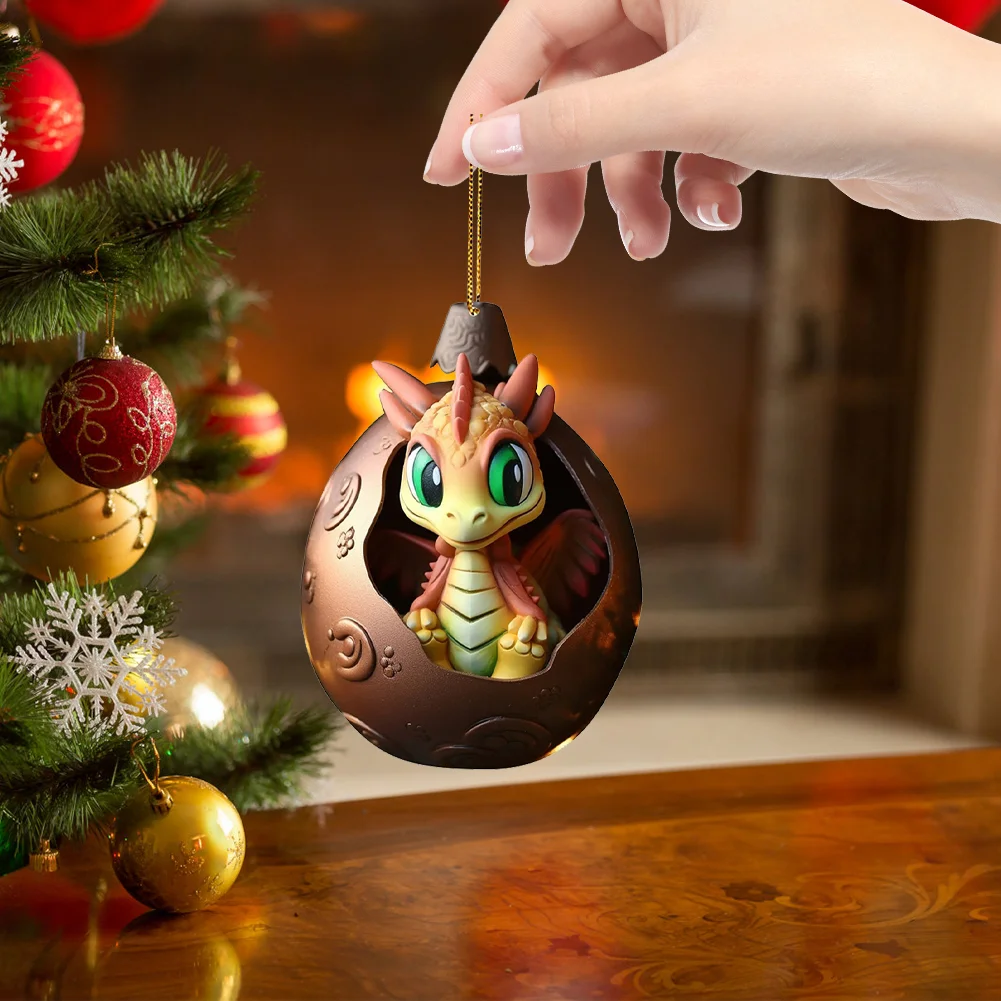 Christmas Dragon Egg Decoration Novelty Cute Acrylic Party Favors (A)