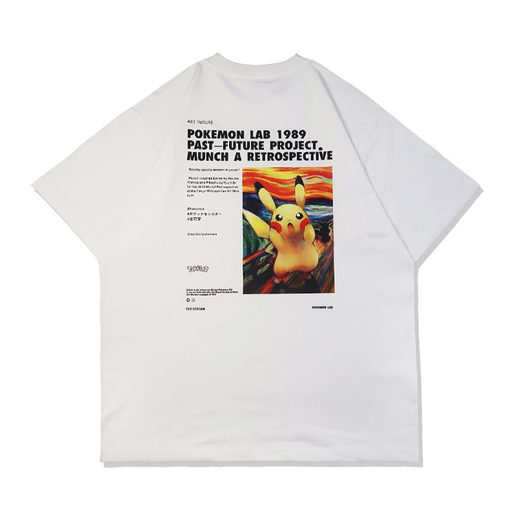 Pure Cotton Pokemon Pikachu Eevee Scream T-shirt  weebmemes