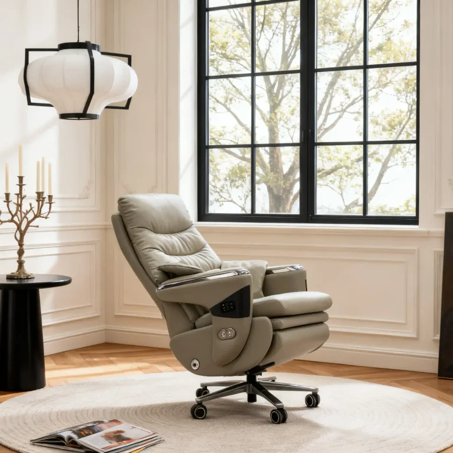 TOZIENT GF1685 /Newton/ Lounge Chair, Cowhide, Massage