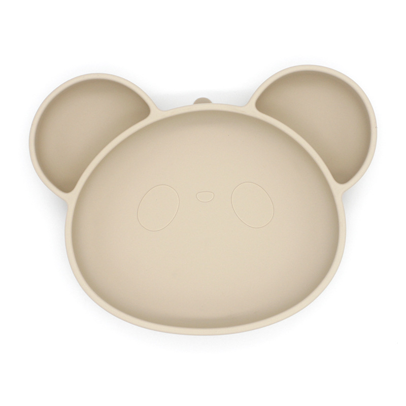 Silicone Panda Suction Plate for Babies - BPA-Free,  Non-Slip,  Toddler Feeding Divided Dish
