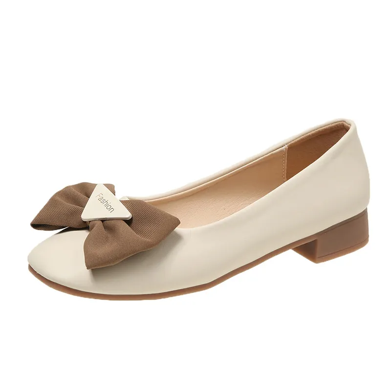 Breakj Breakj Single-Shoe Women's One-Legged Shallow Women's Shoes 2025 Autumn New Evening Wind French Bow Bean Shoes