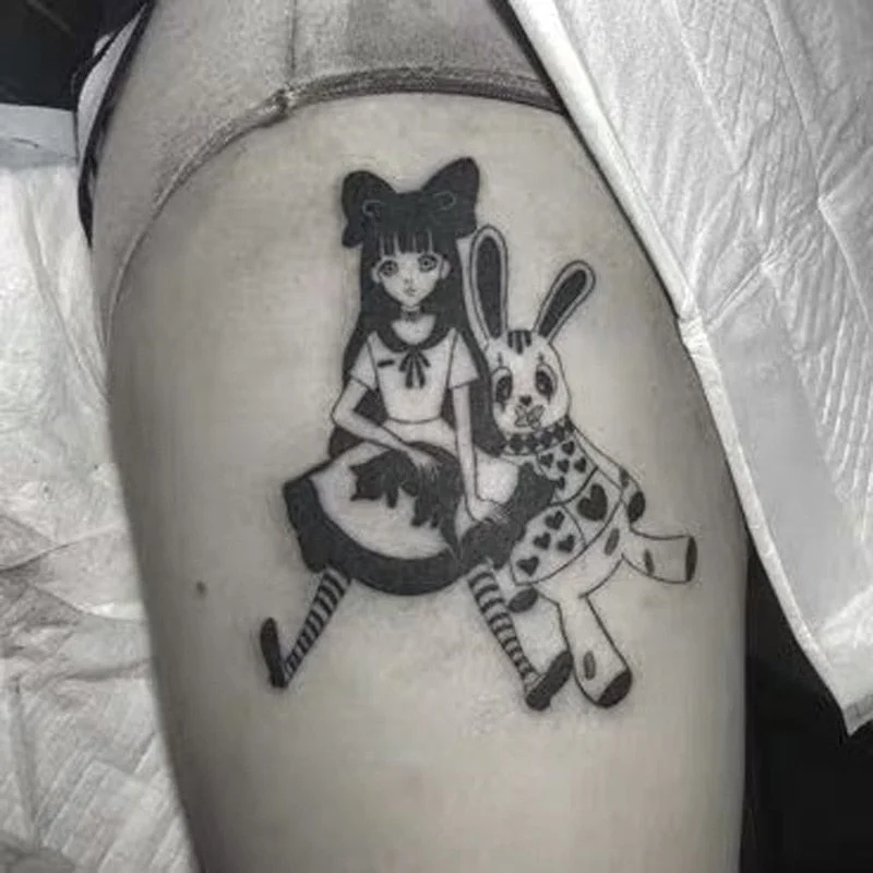 Japanese Cartoon Tattoo Stickers Female Anime Waterproof Cute Sexy Fashion Art Fake Tattoos Lasting Flower Arm Temporary Tattoos