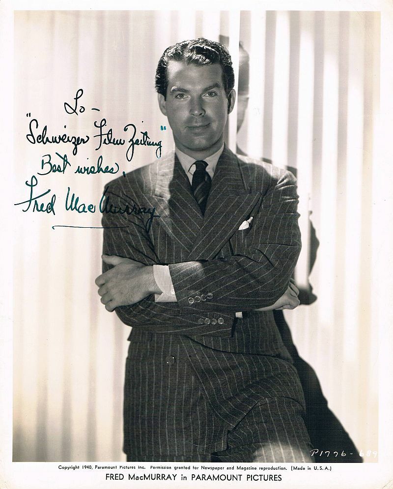 Fred MacMurray 1908-91 genuine autograph signed Vintage 8x10