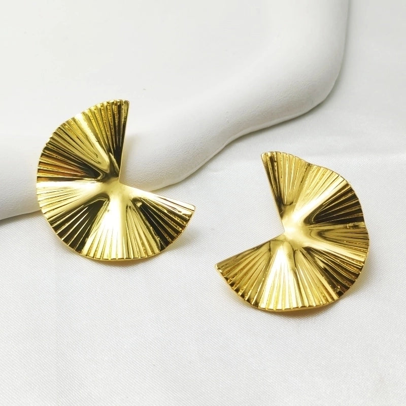 1 Pair Vintage Style Ginkgo Leaf 304 Stainless Steel 18K Gold Plated Ear Studs