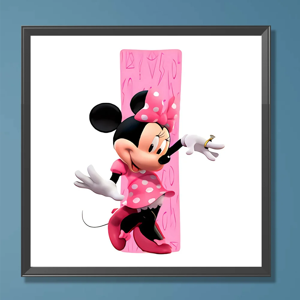 Full Round Diamond Painting 30*30cm - Minnie Mouse And The Letter I