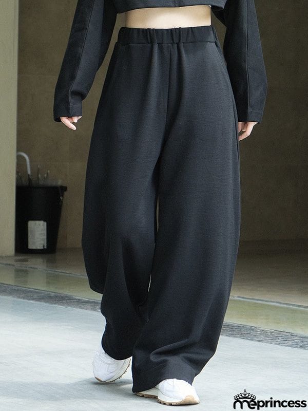 Casual Wide Leg Loose Solid Color Pants