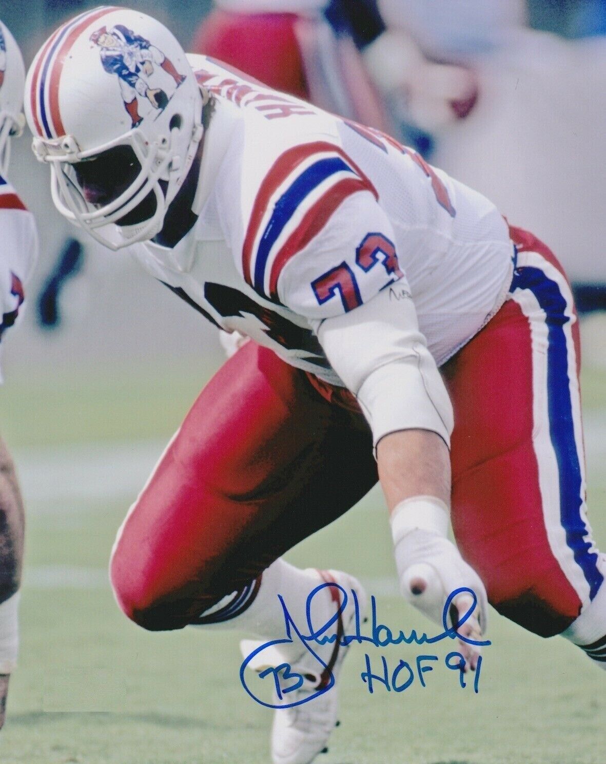 John Hannah Autographed Signed 8x10 Photo Poster painting ( HOF Patriots ) REPRINT