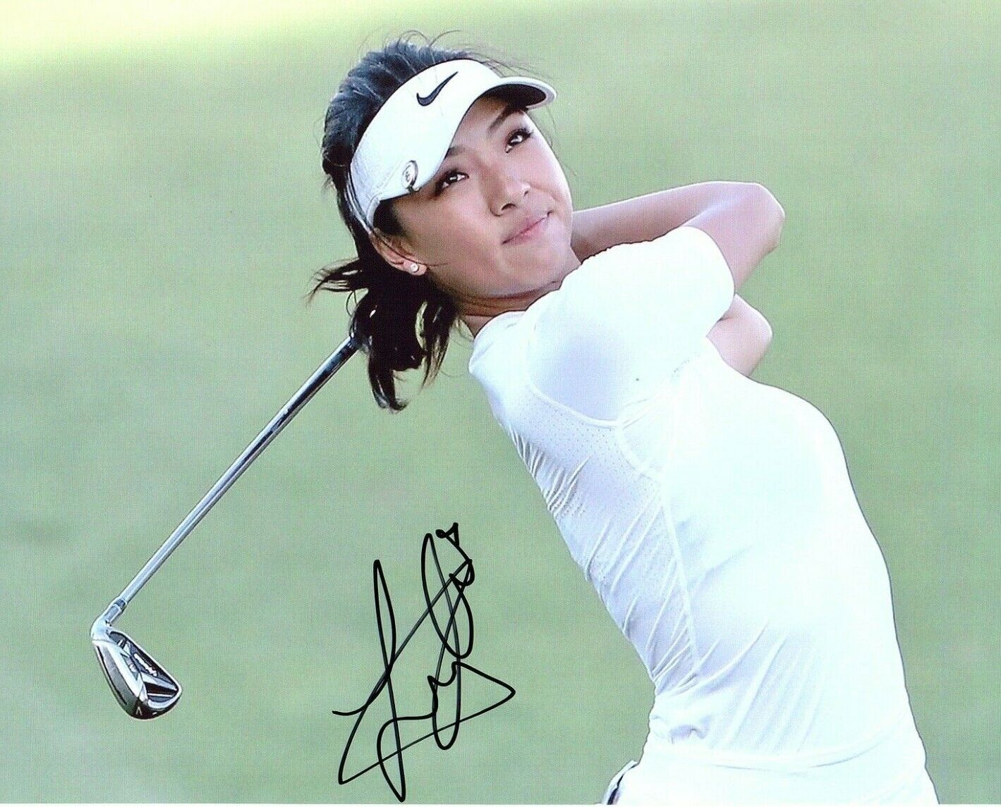 Muni He LPGA star signed autograph 8x10 golf Photo Poster painting coa China USC Lily He SEXY f