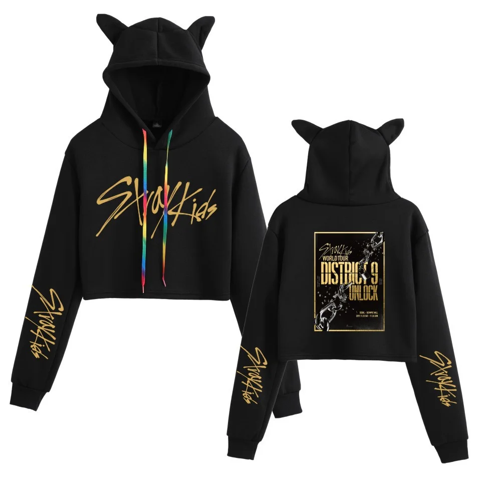Stray Kids Double-sided Printing World Tour Cat ear Hoodie