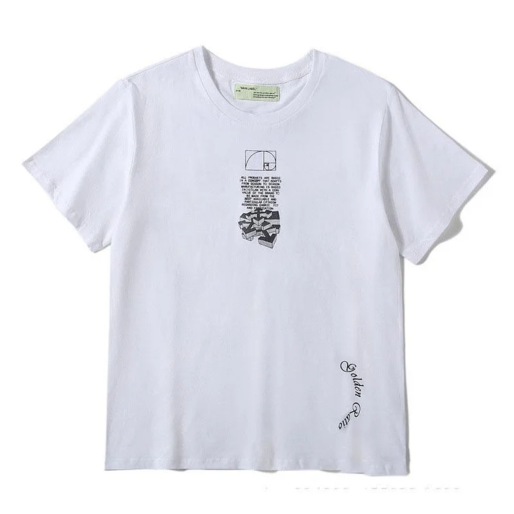 Off White T Shirt Ow Summer Short Sleeve Tshirt Plus Size Casual Men's Clothing Owt