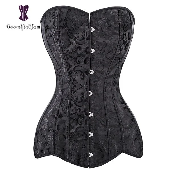 Billionm Shipping Corset Long Torso Corsets Cheap Black White Korset Overbust Waist Slimming Floral Bustier Women Plus Size Gorset