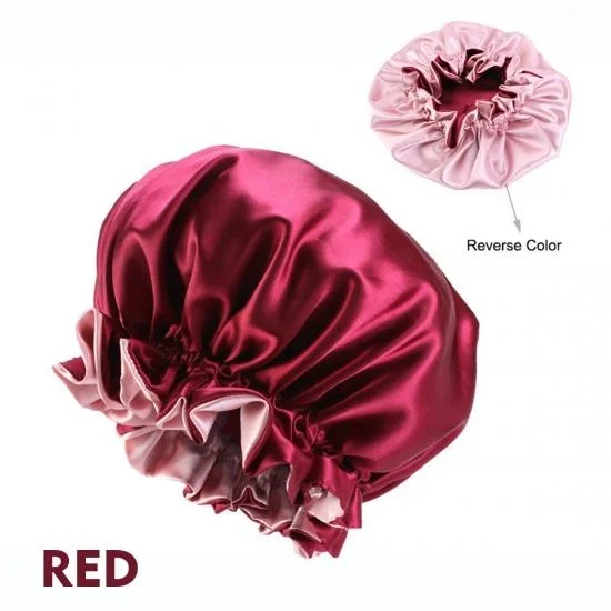  Women Hair Satin Bonnet For Sleeping Shower Cap Silk Bonnet Bonnet Femme Night Sleep Cap Head Cover Flower Elastic Band 