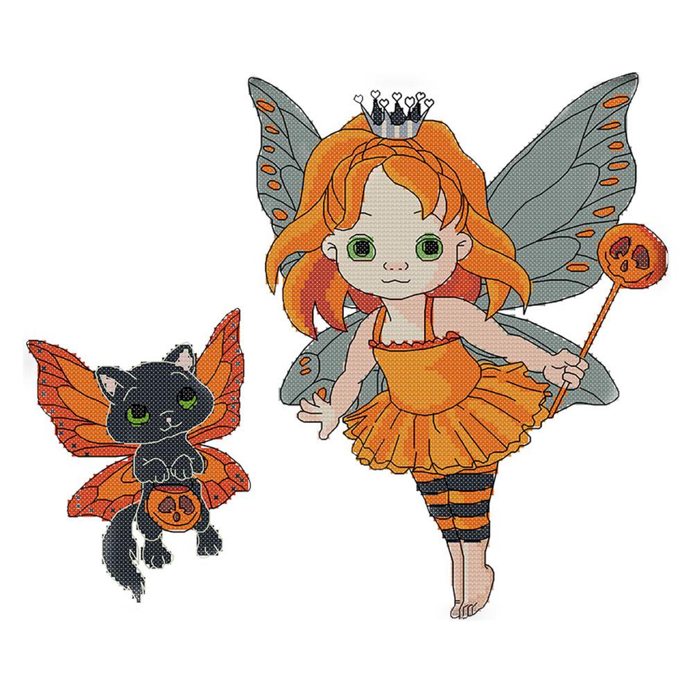 

Halloween girl - 14CT Stamped Cross Stitch - 35*30cm, 501 Original