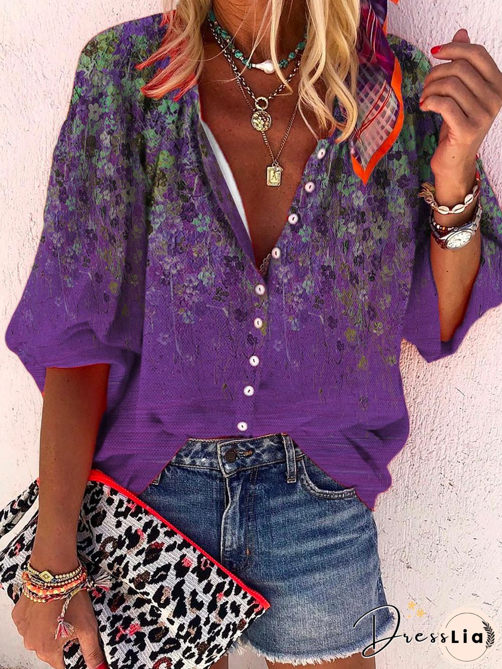Women Summer Vintage Daytime Printed Shirts