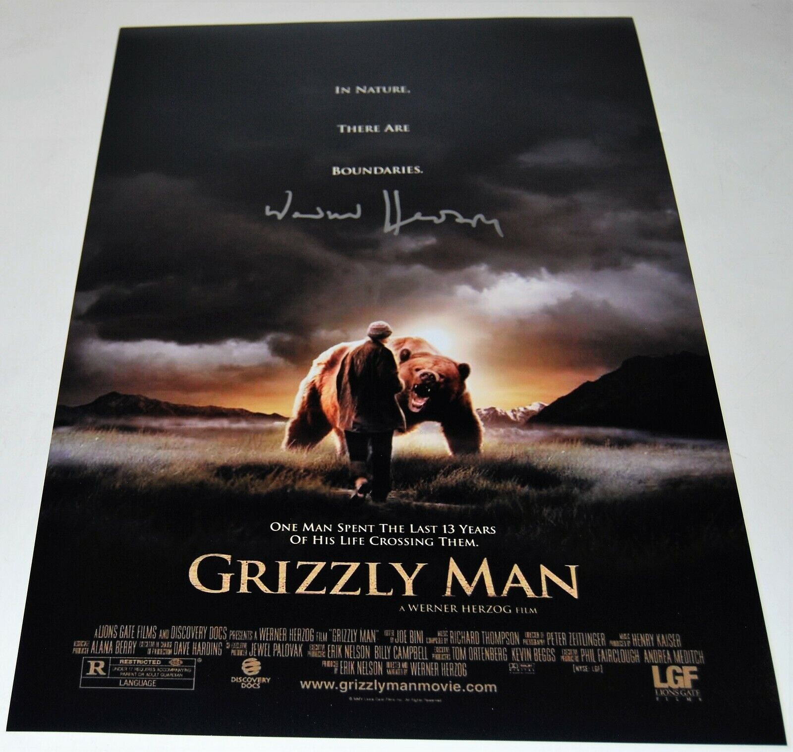 WERNER HERZOG signed (GRIZZLY MAN) 12X18 movie poster Photo Poster painting *DIRECTOR* W/COA