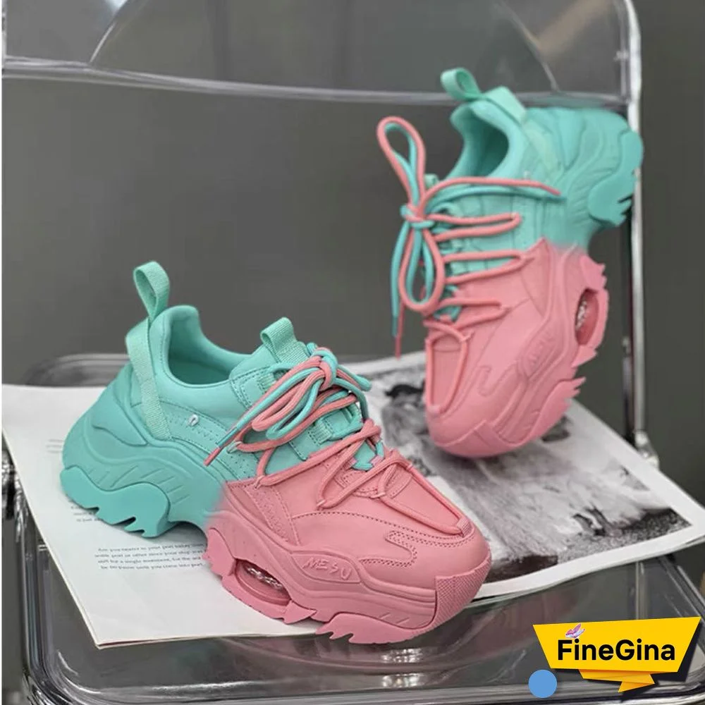 Women Causal Shoes Vintage Lace-up Sneakers