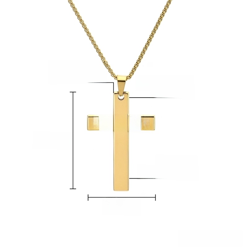 Hip-Hop Retro Cross 304 Stainless Steel Plating 18K Gold Plated Men’s