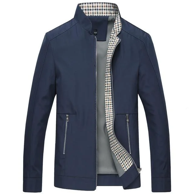 Men Casual Coats Stand Collar Bomber Jacket