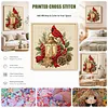 Winter Glow Cardinal DIY 14CT 2 Strands Stamped Cross Stitch Kit for Adults tapestrymarket