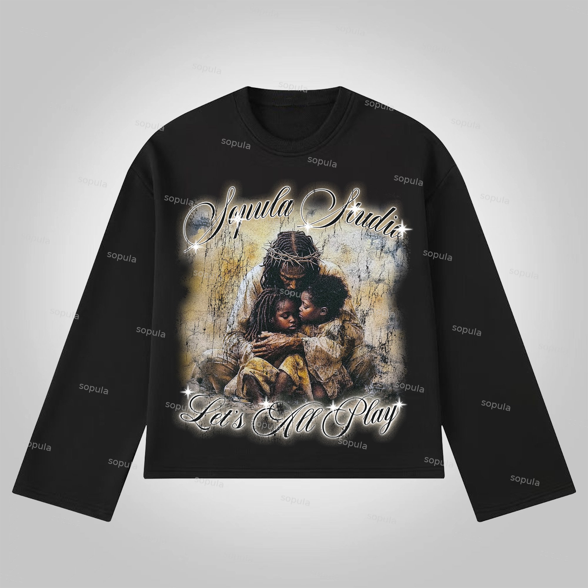 Sopula God Is Always There Retro Make Vintage Graphics Cotton Long Sleeve T-Shirt