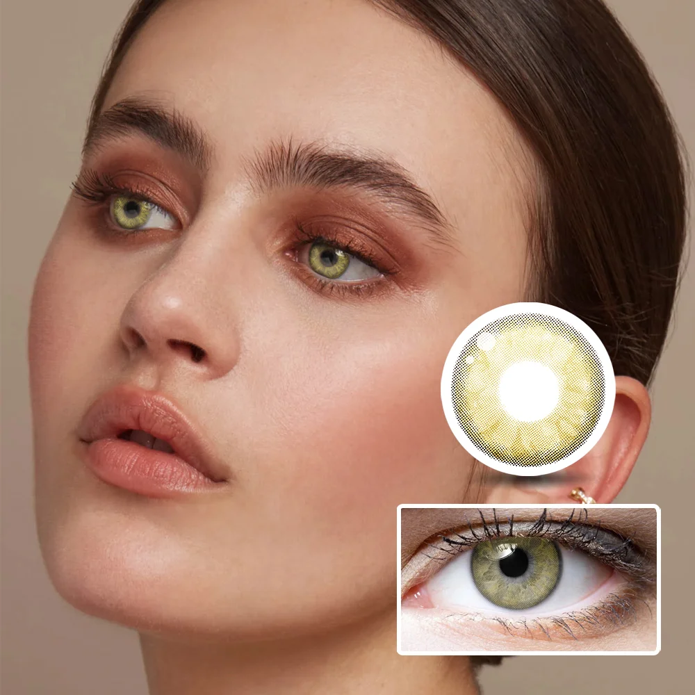 Crystal Clear Yearly Green Colored Contacts Non Prescription Colored  Contacts Lenses Green Contacts for Brown Eyes Green Eye Contacts NEBULALENS