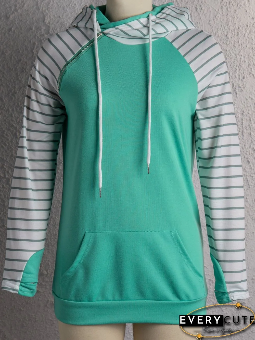 Casual Cotton-Blend Simple Shift Hoodie Sweatshirts