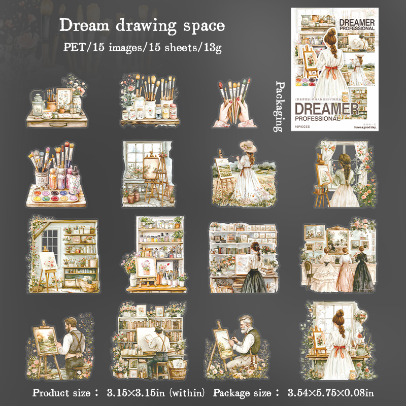 PET Sticker - Dreamer Professional Series Vintage Character Flower Landscaping 