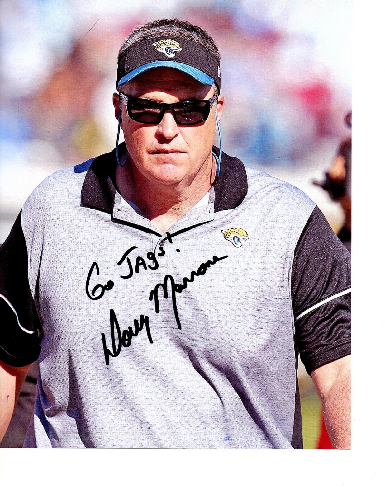 Doug Marrone Jacksonville Jaguars hand auto signed football 8x10 Photo Poster painting JAGS