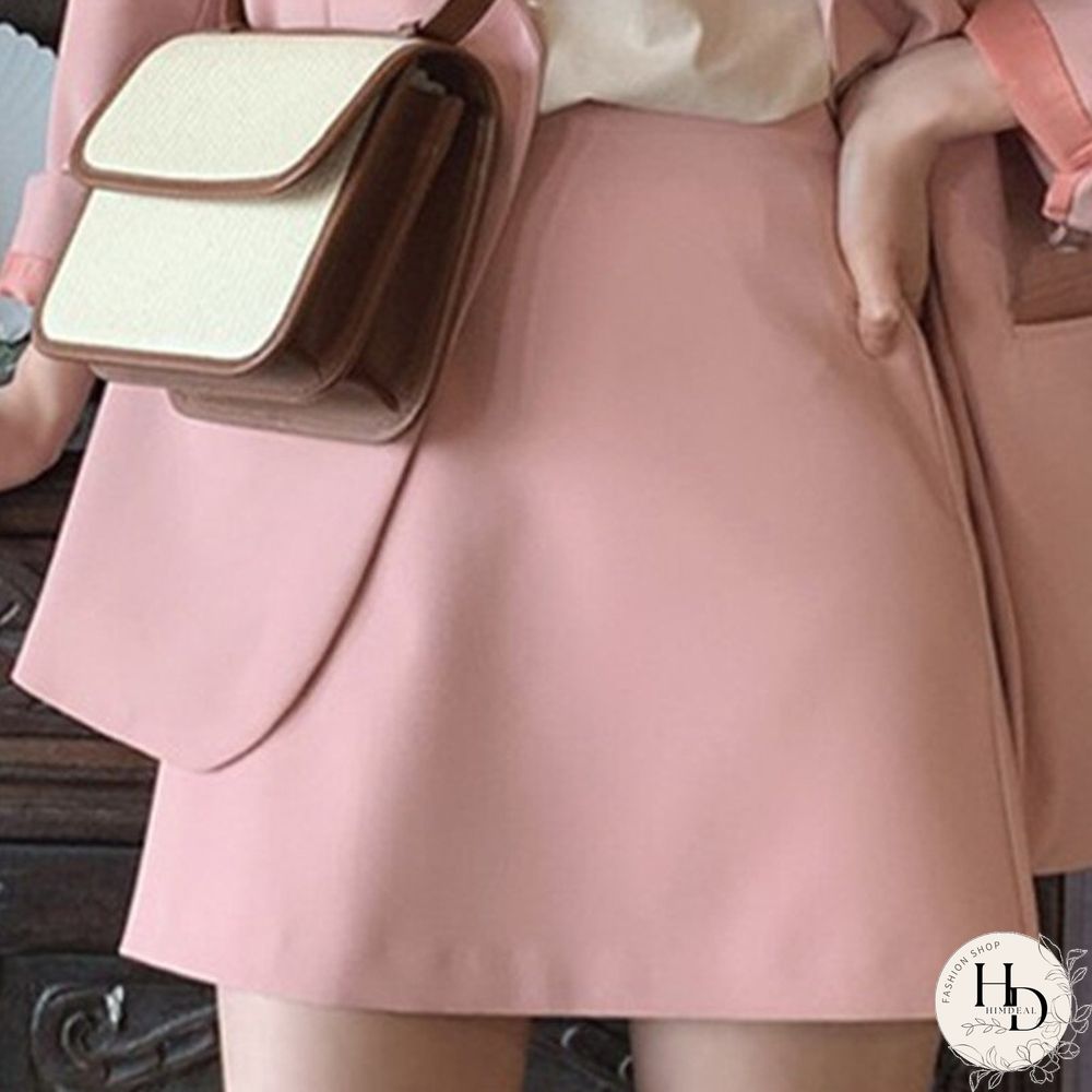Spring & Autumn Korean Casual Pink Black Small Suit Coat Stylish Elegant Women Blazer Two