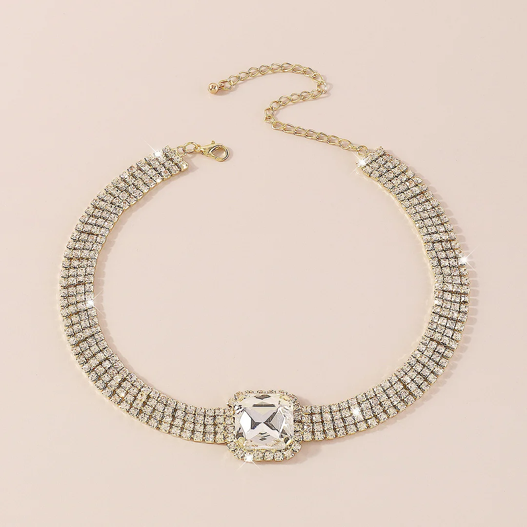 Elegant multi-layer diamond necklace