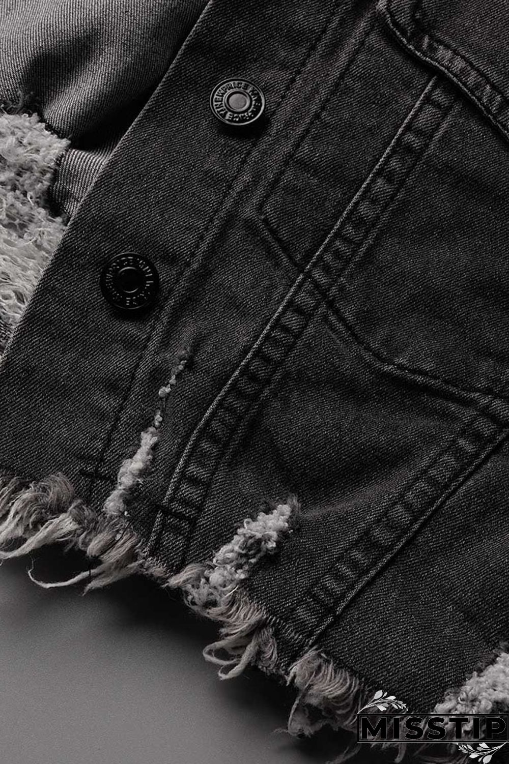 Blue Orange Street Print Make Old Patchwork Buckle Turndown Collar Long Sleeve Straight Denim Jacket