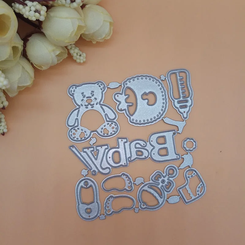 2020NEW Cute Baby bear Suit Set Metal Cutting Dies Stencils DIY Scrapbooking Decorative Craft Photo Album Embossing Folder