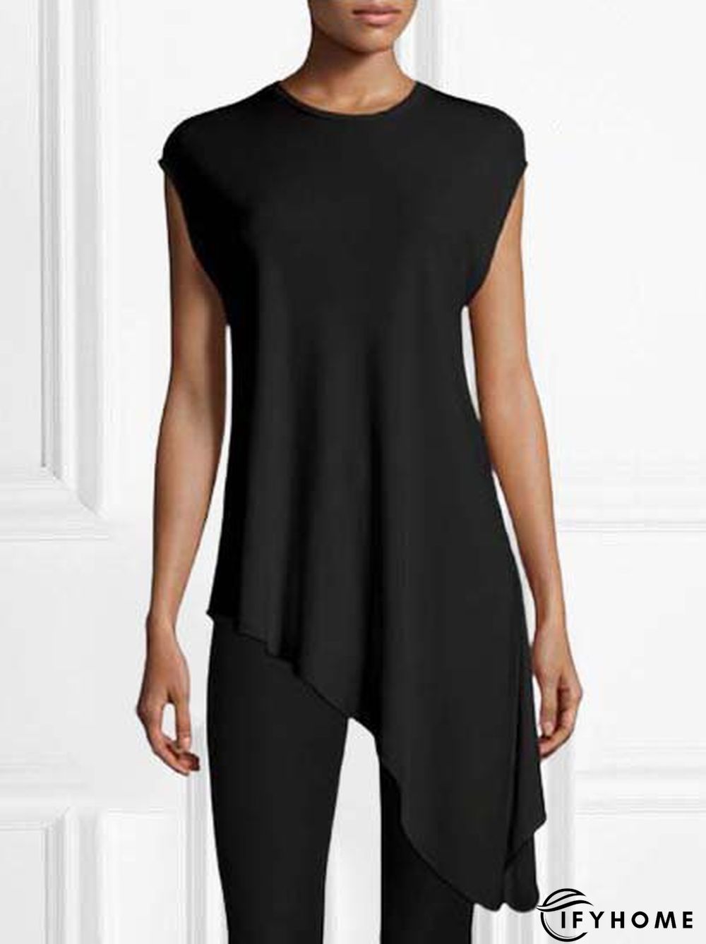 Crew Neck Solid Short Sleeve Casual Shirts & Tops | IFYHOME