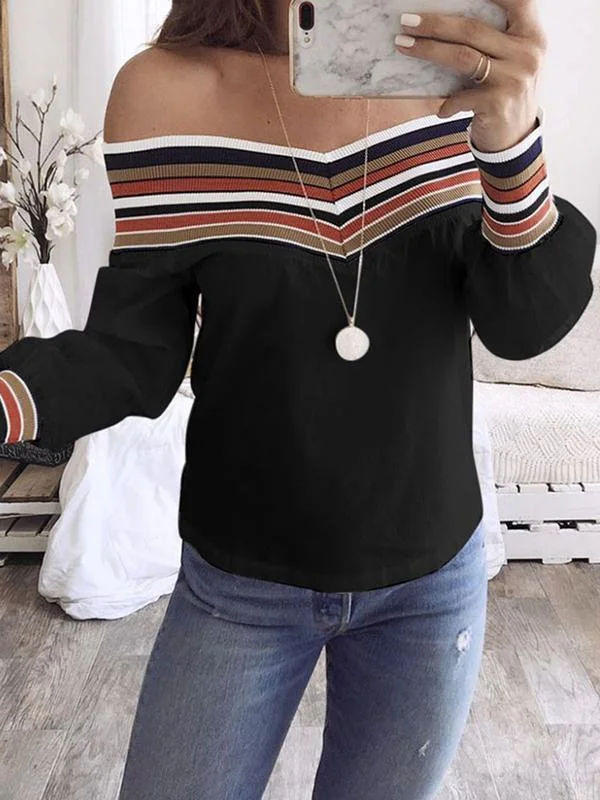 Women's long sleeve off the shoulder T-shirt