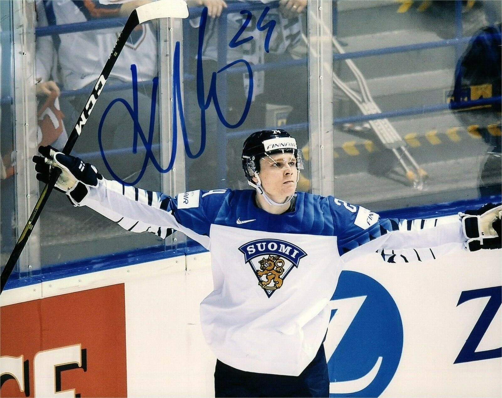 Team Finland Kaapo Kakko Signed Autographed 8x10 IIHF Photo Poster painting COA #12