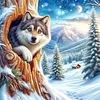 Snow Wolf-Full Round Diamond Painting 40*40CM