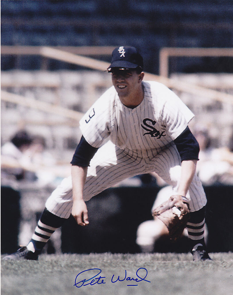 PETE WARD CHICAGO WHITE SOX ACTION SIGNED 8x10