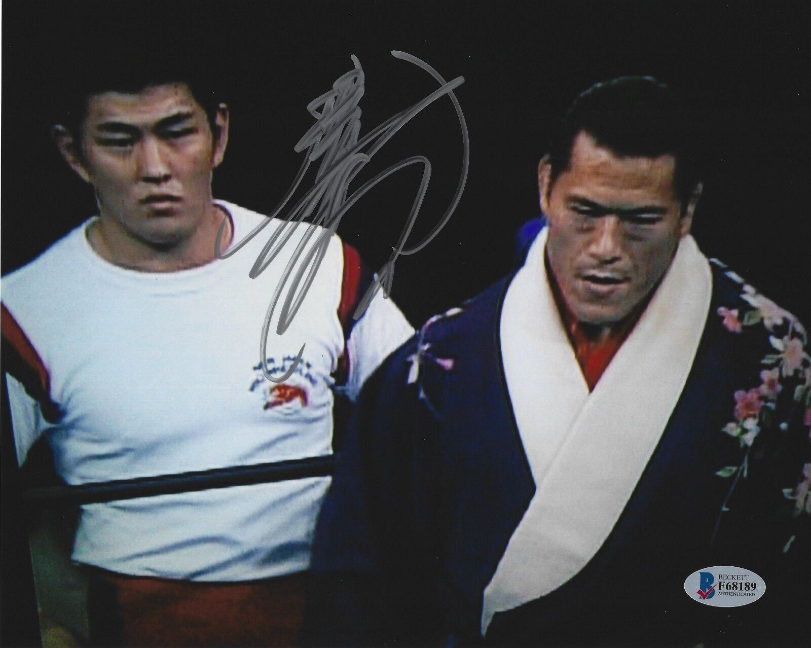 Minoru Suzuki Signed 8x10 Photo Poster painting BAS COA New Japan Pro Wrestling w/ Antonio Inoki