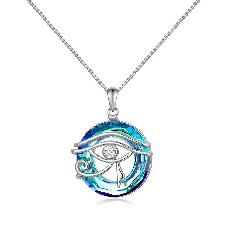 S925 You Always be Protected Crystal Horus Evil Eye Necklace