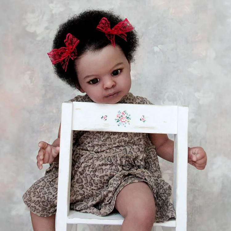  [New Series!] 20" Lifelike African American Handmade Black Curly Hair Reborn Girl Doll Onery - Reborndollsshop®-Reborndollsshop®
